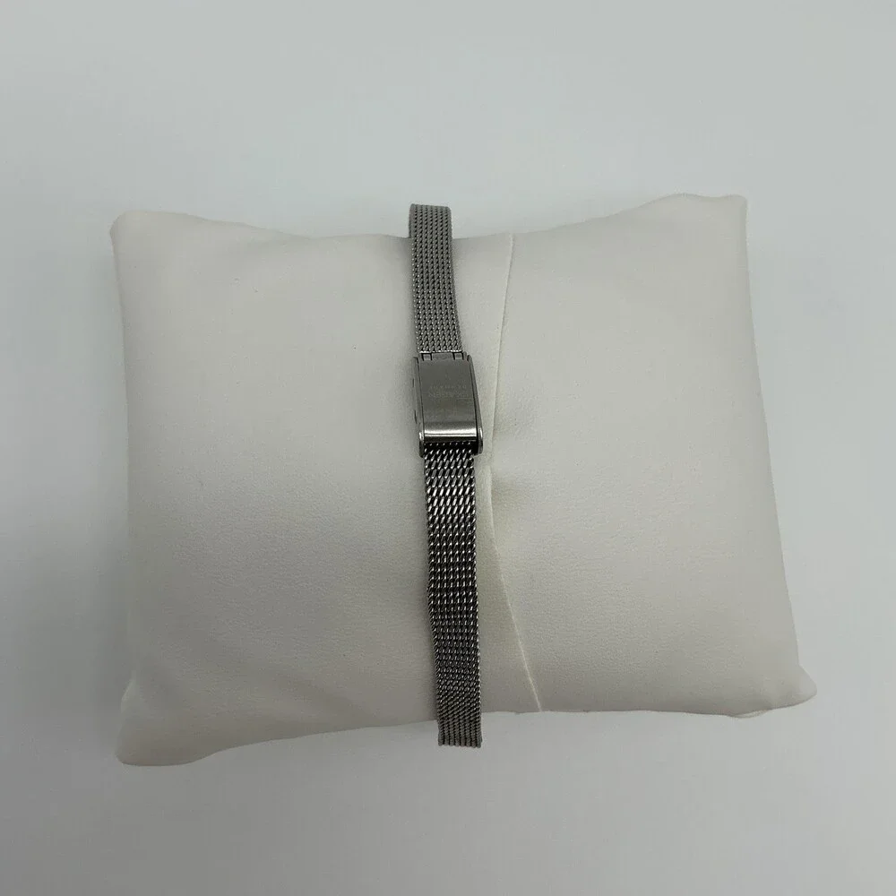 Skagen 354SGSC Womens Watch Silver Dial Stainless Mesh Bracelet New Battery 7.5